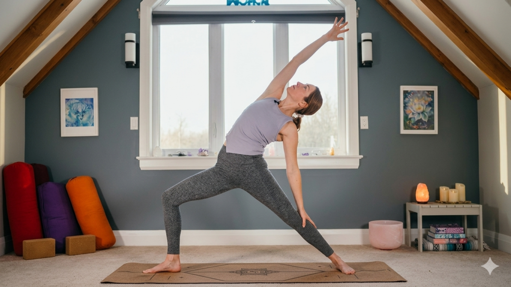 25-minute slow yoga routine easing deep muscle tension